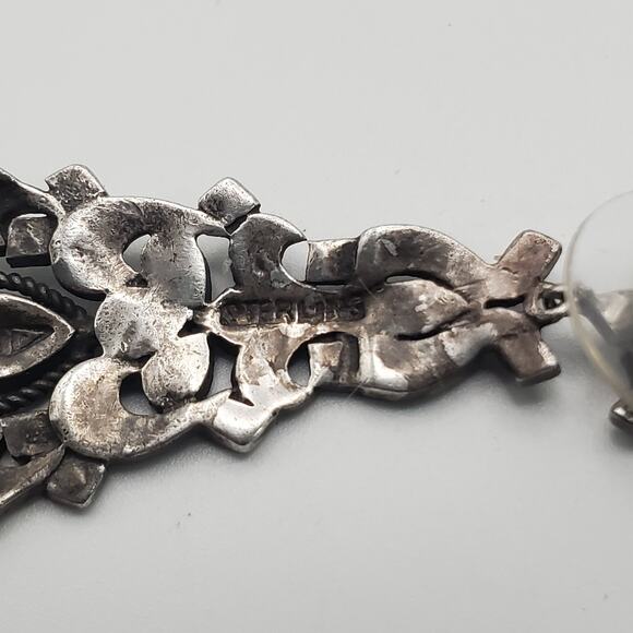 Lot of 3 Sterling Silver Marcasite Dangle Earrings Pierced - Picture 8 of 16